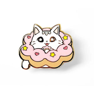 Flair Fighter -Mochi Pon De Ring Donut Cat Enamel Pin
