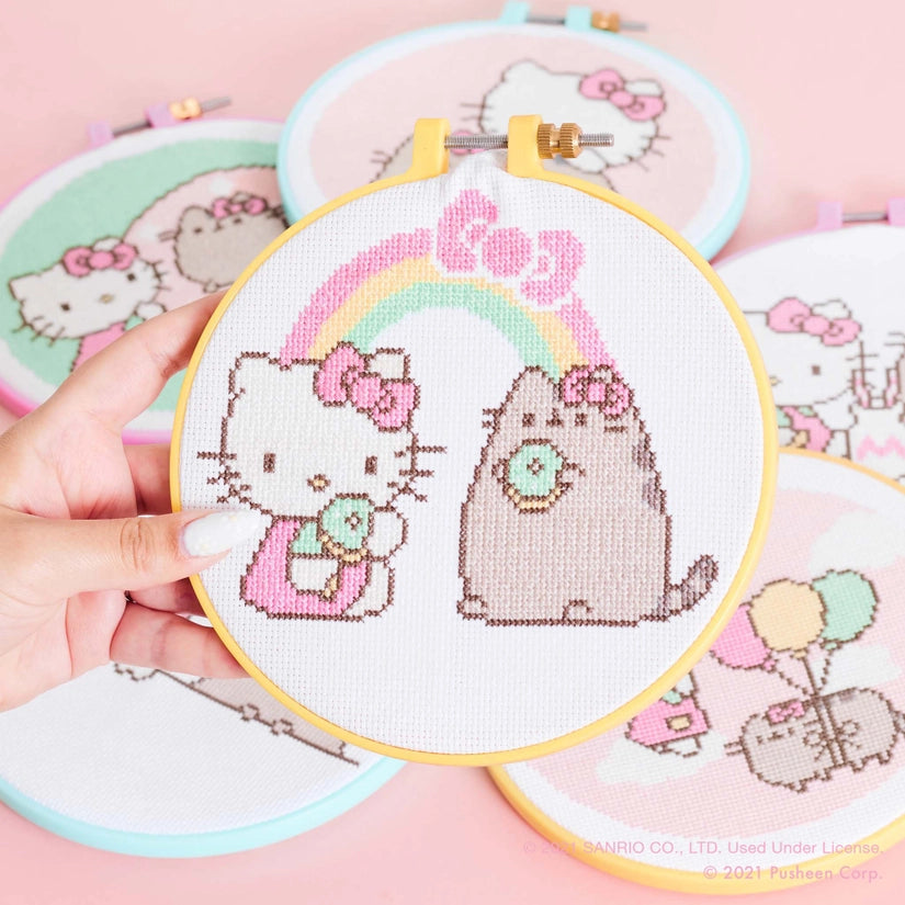 Stitch & Story: Hello Kitty x Pusheen : Sweet Treats Cross Stitch Kit