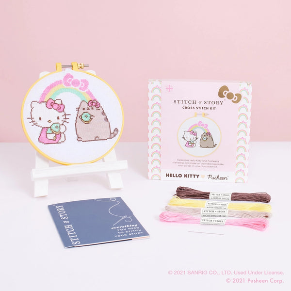 Stitch & Story: Hello Kitty x Pusheen : Sweet Treats Cross Stitch Kit