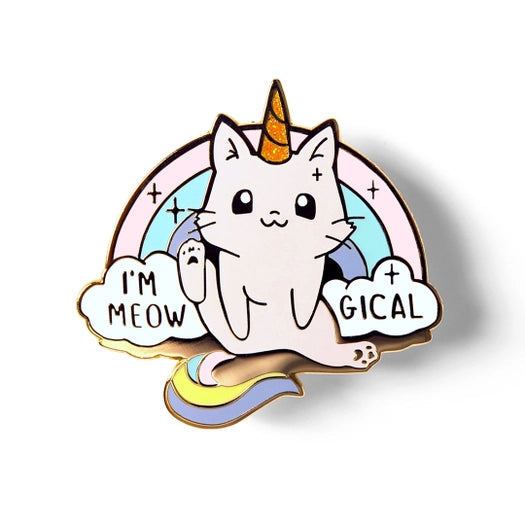 Flair Fighter -Meowgical Caticorn Unicorn Cat Enamel Pin