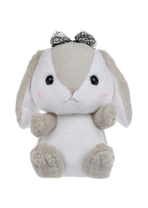 Amuse - Grey And White Bunny With Bow Plush