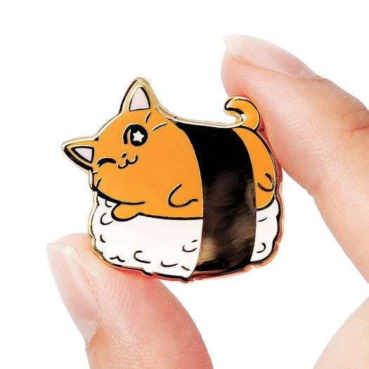 Flair Fighter - Salmon Sushi Cat Enamel Pin