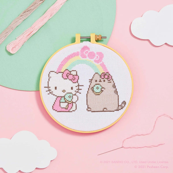 Stitch & Story: Hello Kitty x Pusheen : Sweet Treats Cross Stitch Kit