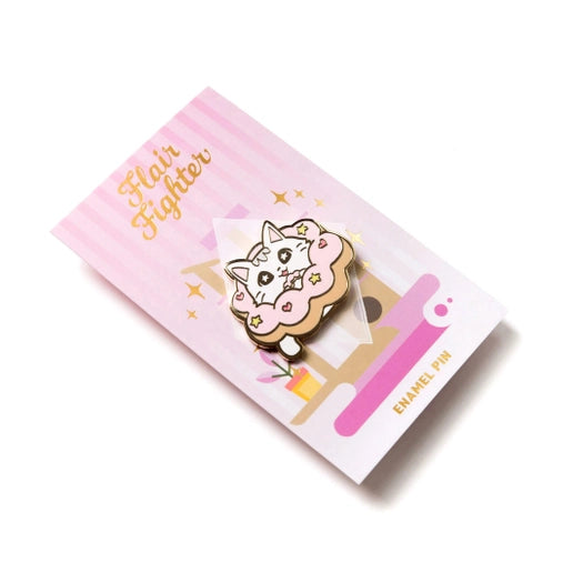 Flair Fighter -Mochi Pon De Ring Donut Cat Enamel Pin