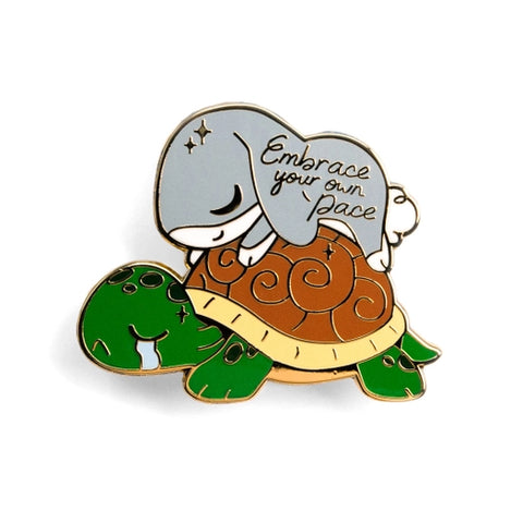 Flair Fighter -Rabbit & Turtle Enamel Pin