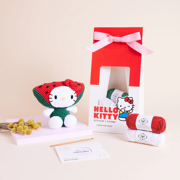 Stitch & Story: Hello Kitty Watermelon Amigurumi Crochet Kit